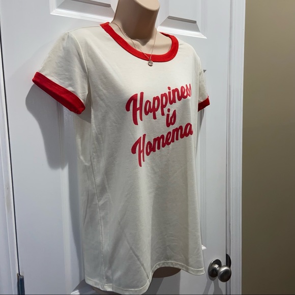 LuLaRoe LIV Red Trim Crew Neck Tee - Picture 4 of 7